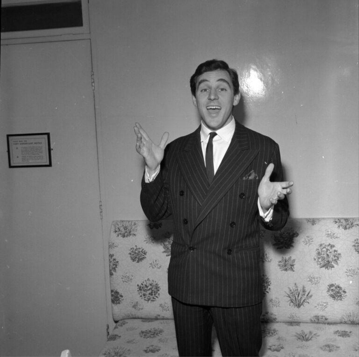 Vintage Man Performing In Striped Suit