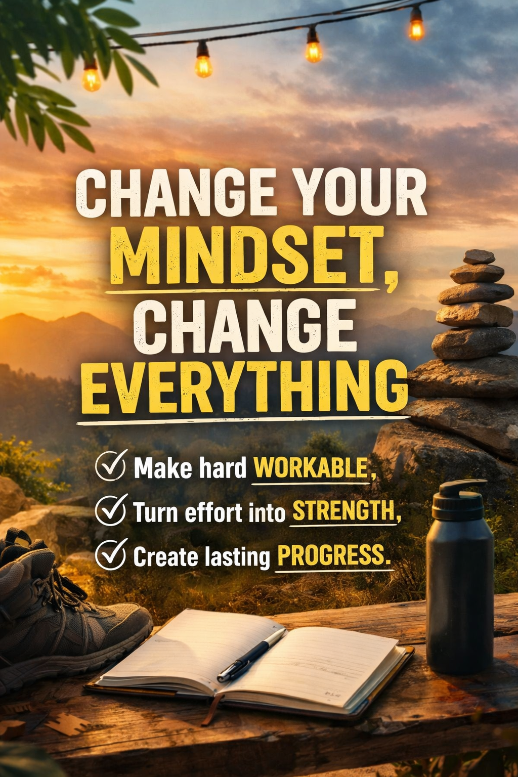 Mindset Change Motivational Poster