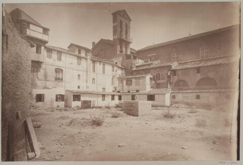 Vintage Italian Town With Bell Tower