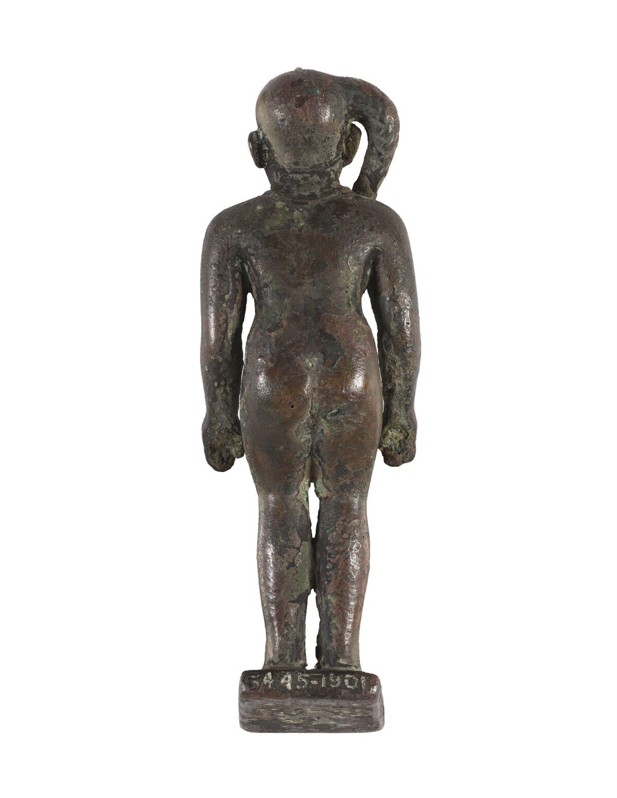 Back View of Ancient Bronze Figure