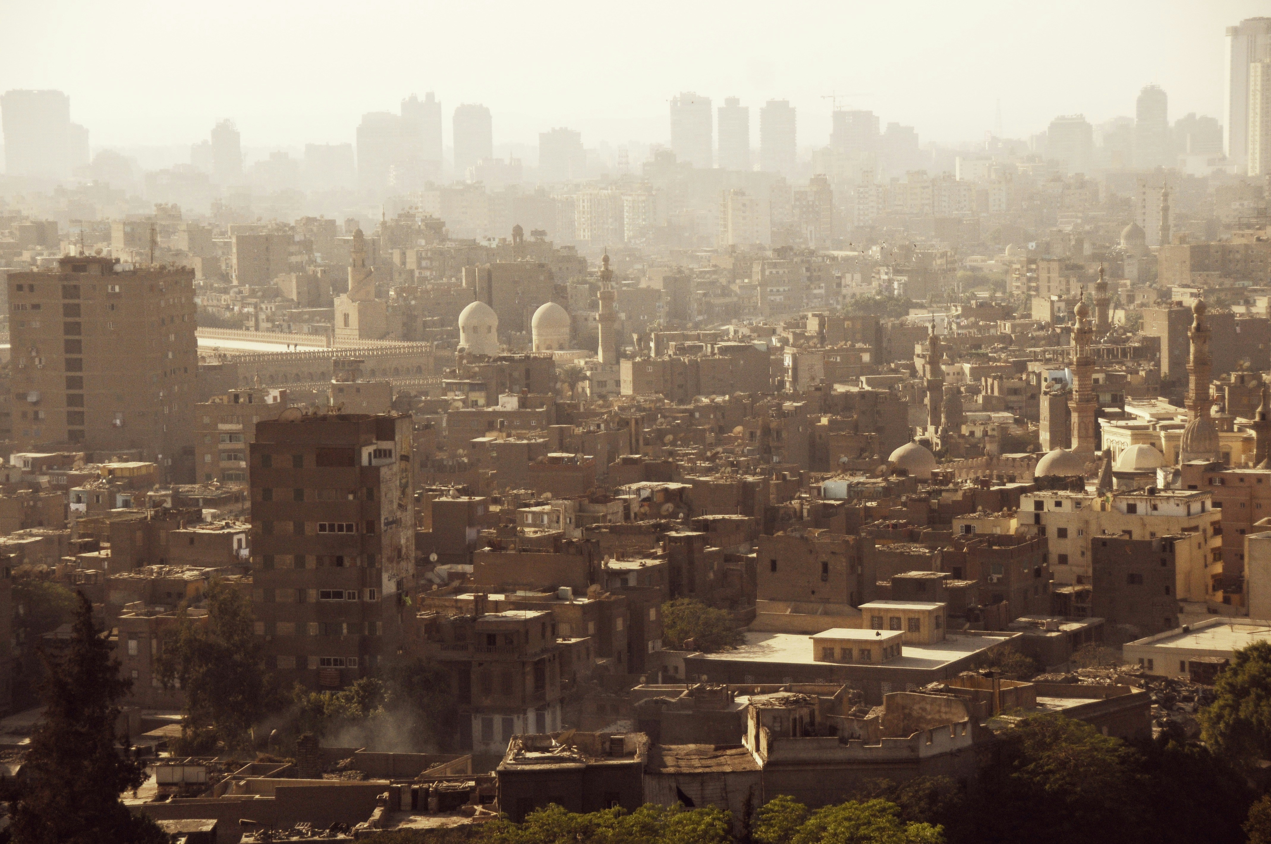 Hazy Cairo Cityscape View