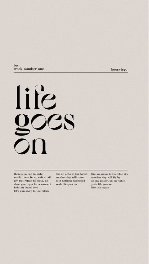 Life Goes On Minimalist Typography