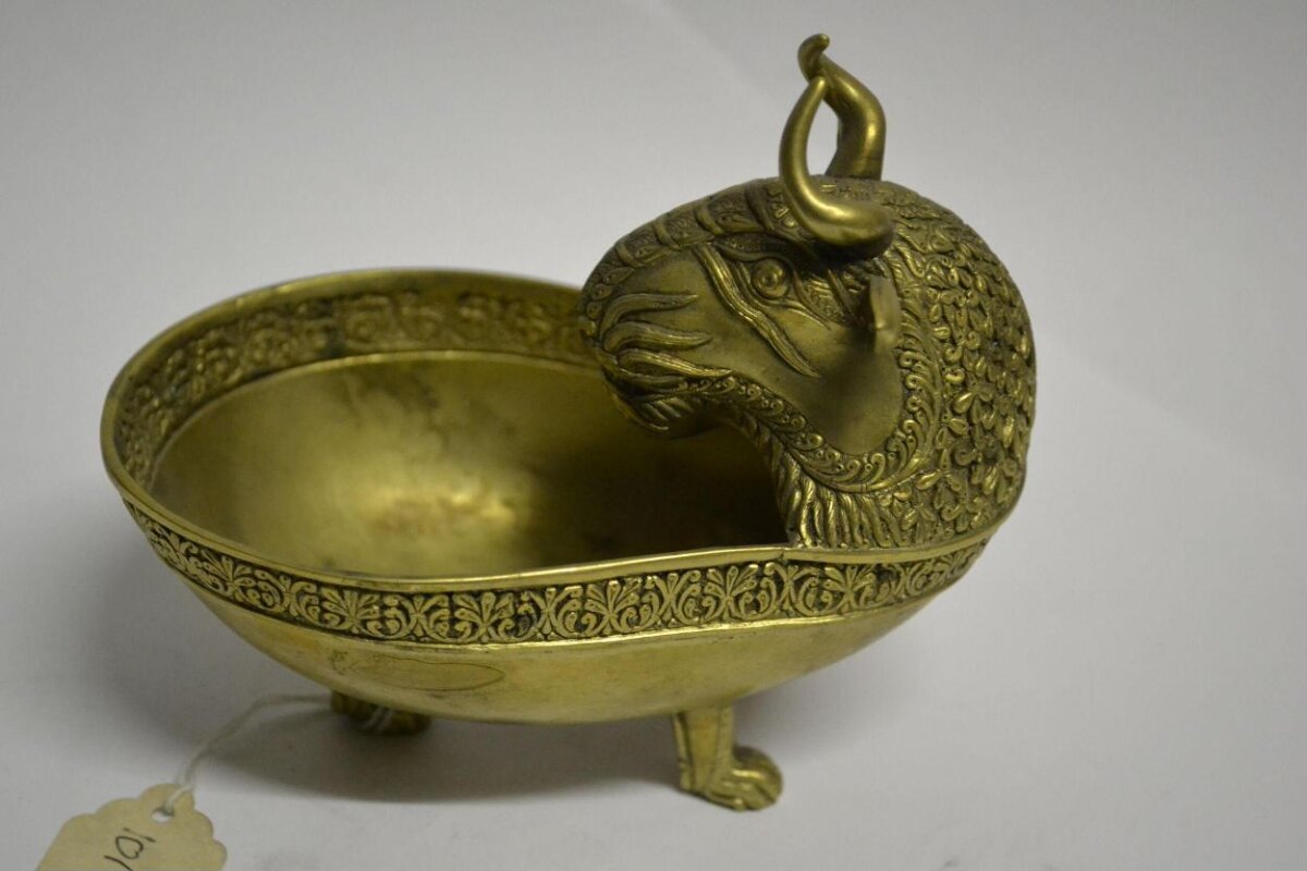 Antique Brass Bull Head Bowl