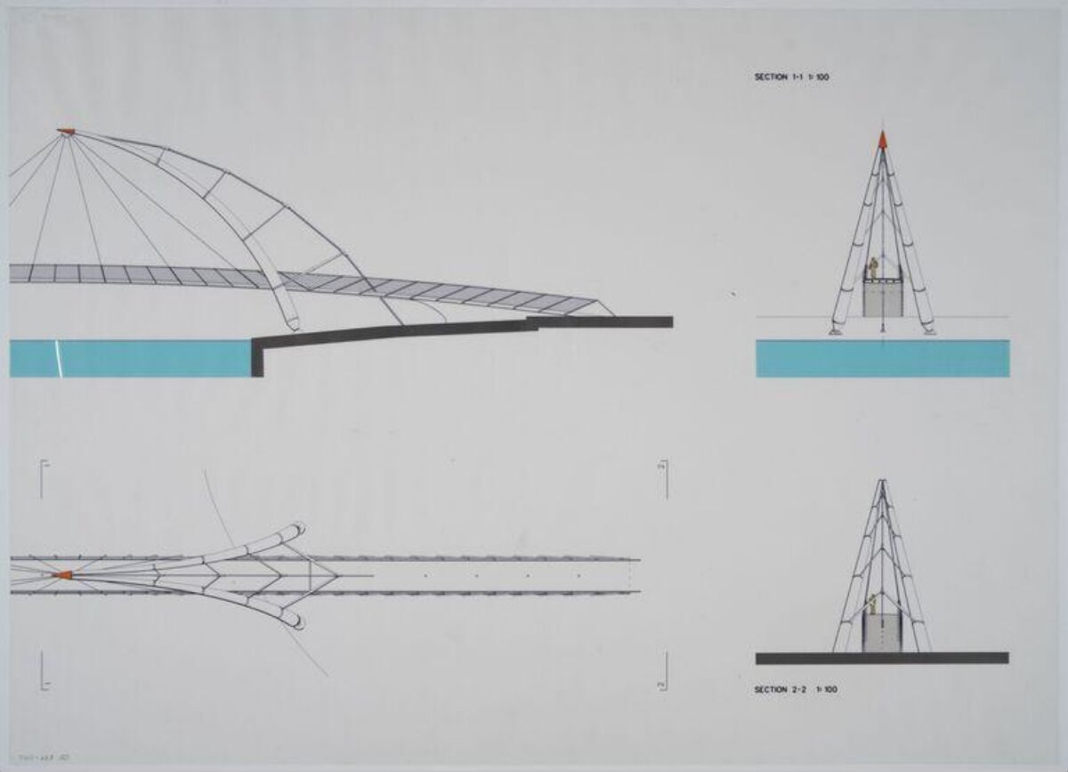 Architectural Drawings of a Pedestrian Bridge