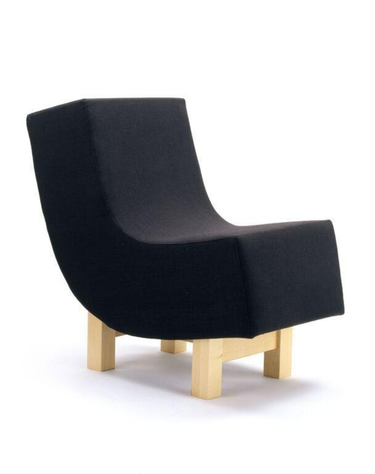 Black Fabric Modern Lounge Chair