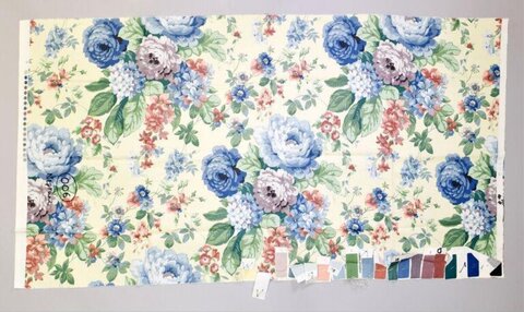 Vintage Floral Print Fabric Sample