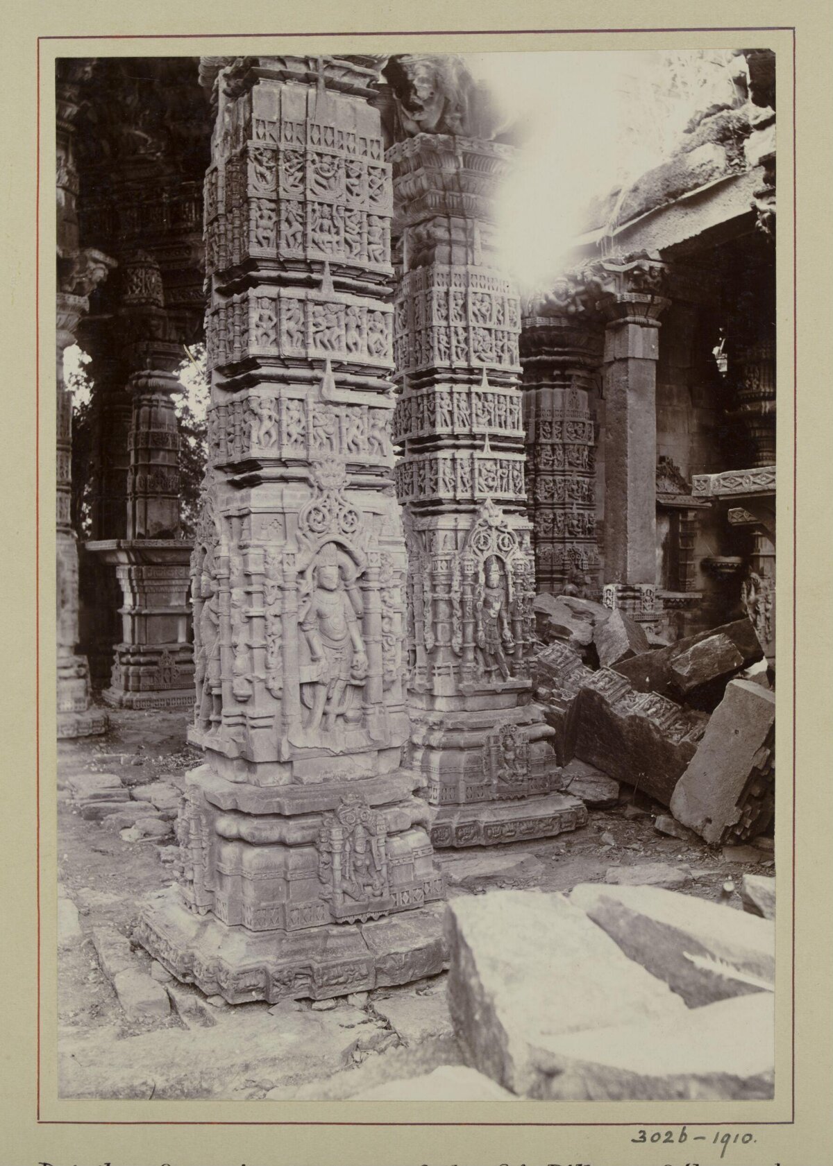 Ancient Ornate Carved Temple Pillars