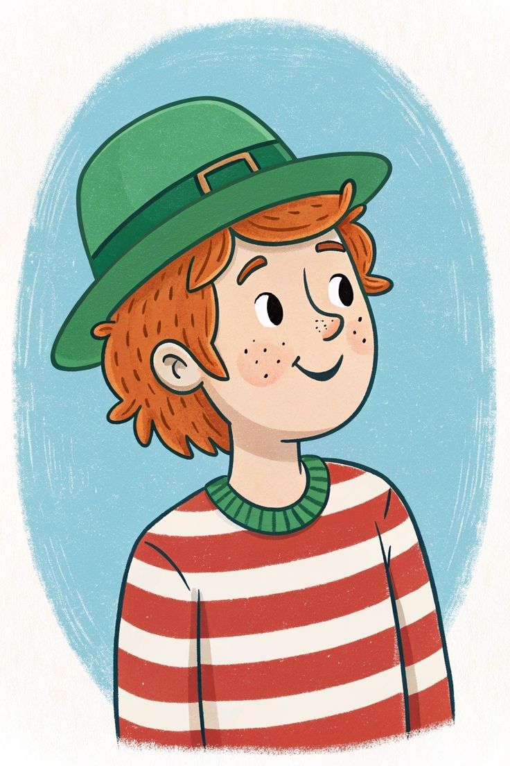 Smiling Boy With Green Leprechaun Hat