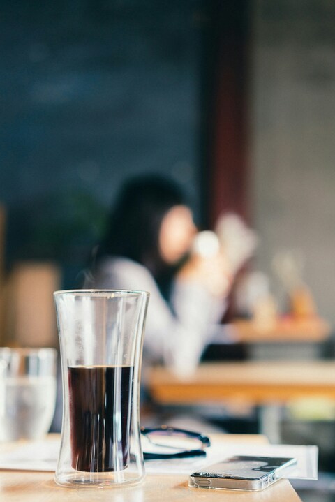 Black Coffee on Cafe Table