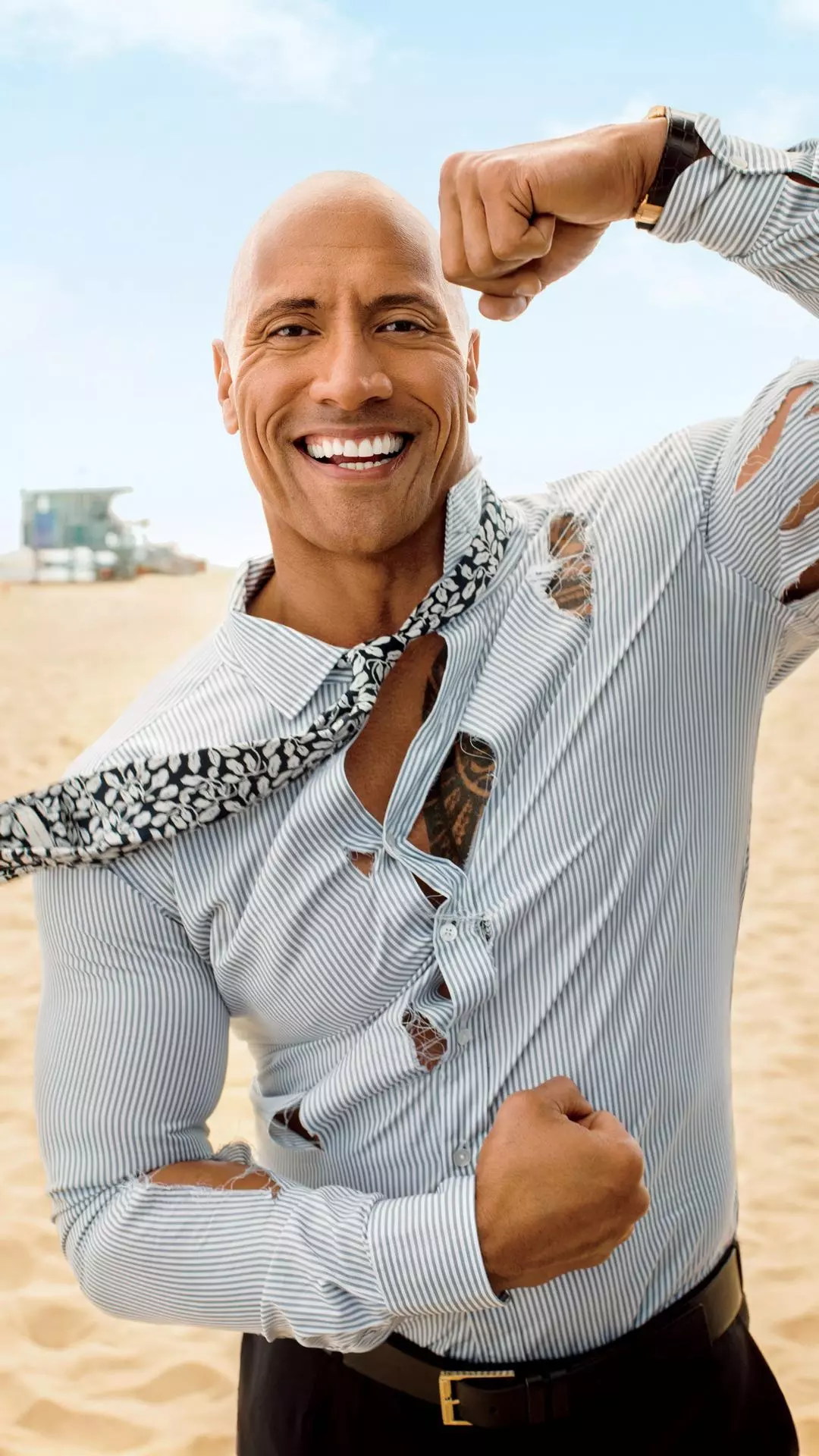 Dwayne Johnson on Beach