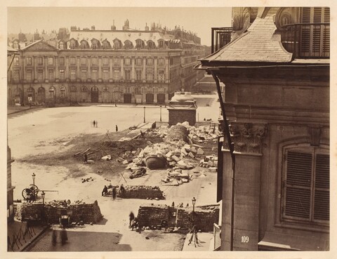 Fallen Vendome Column in Paris Square