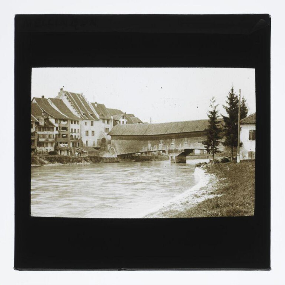 Vintage Covered Bridge River View