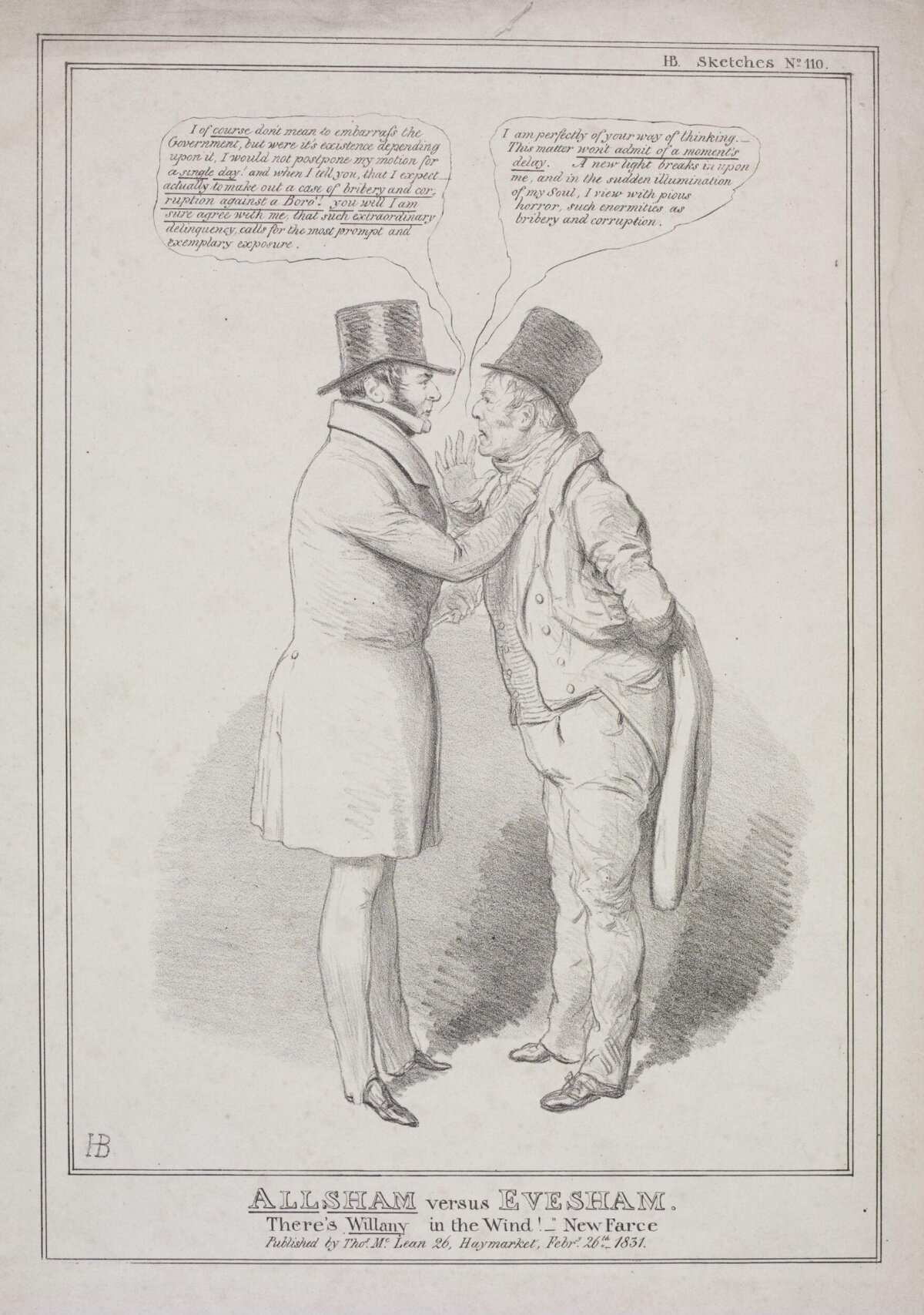 1831 Allsham versus Evesham Cartoon