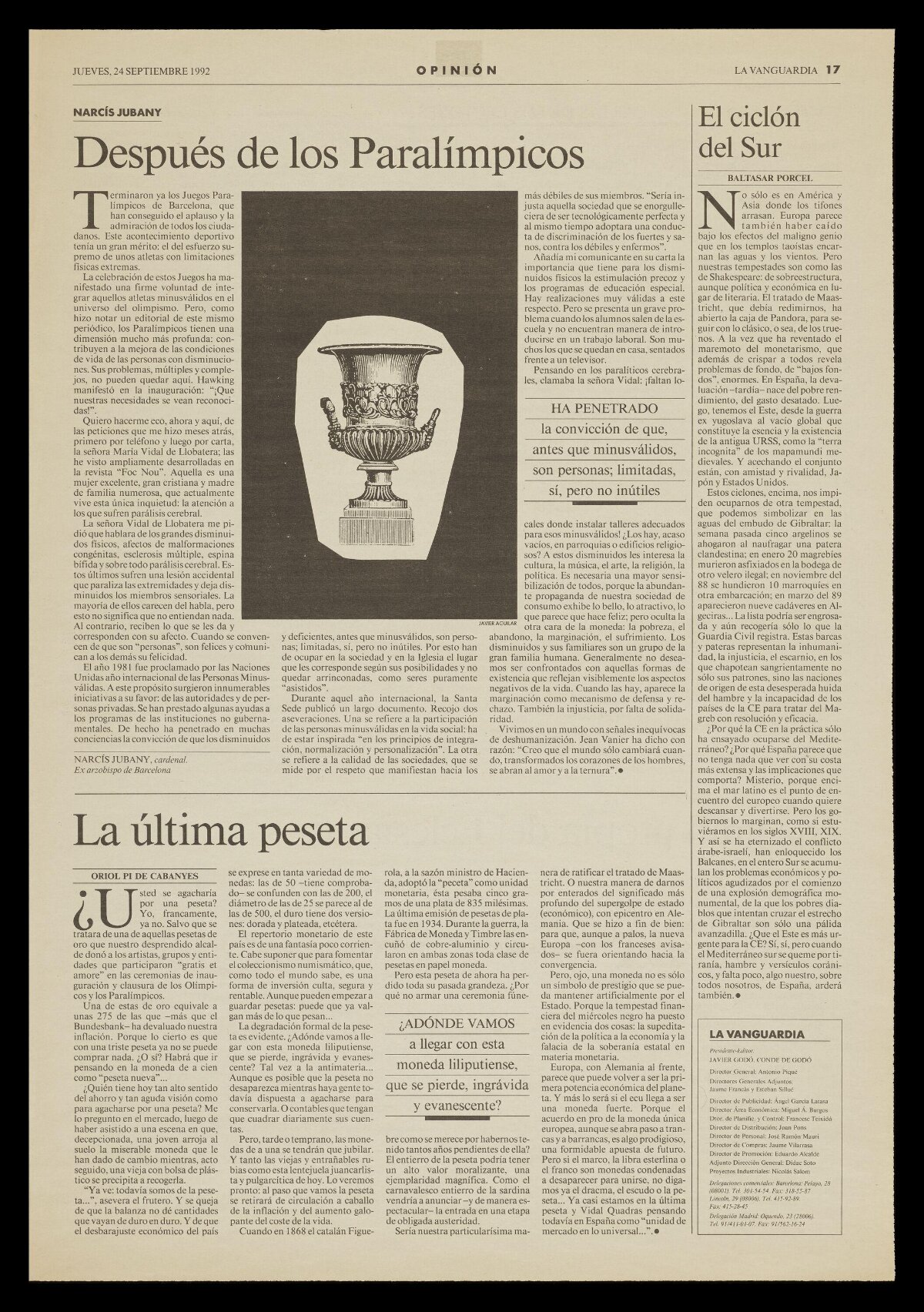 1992 Spanish Newspaper Opinion Page