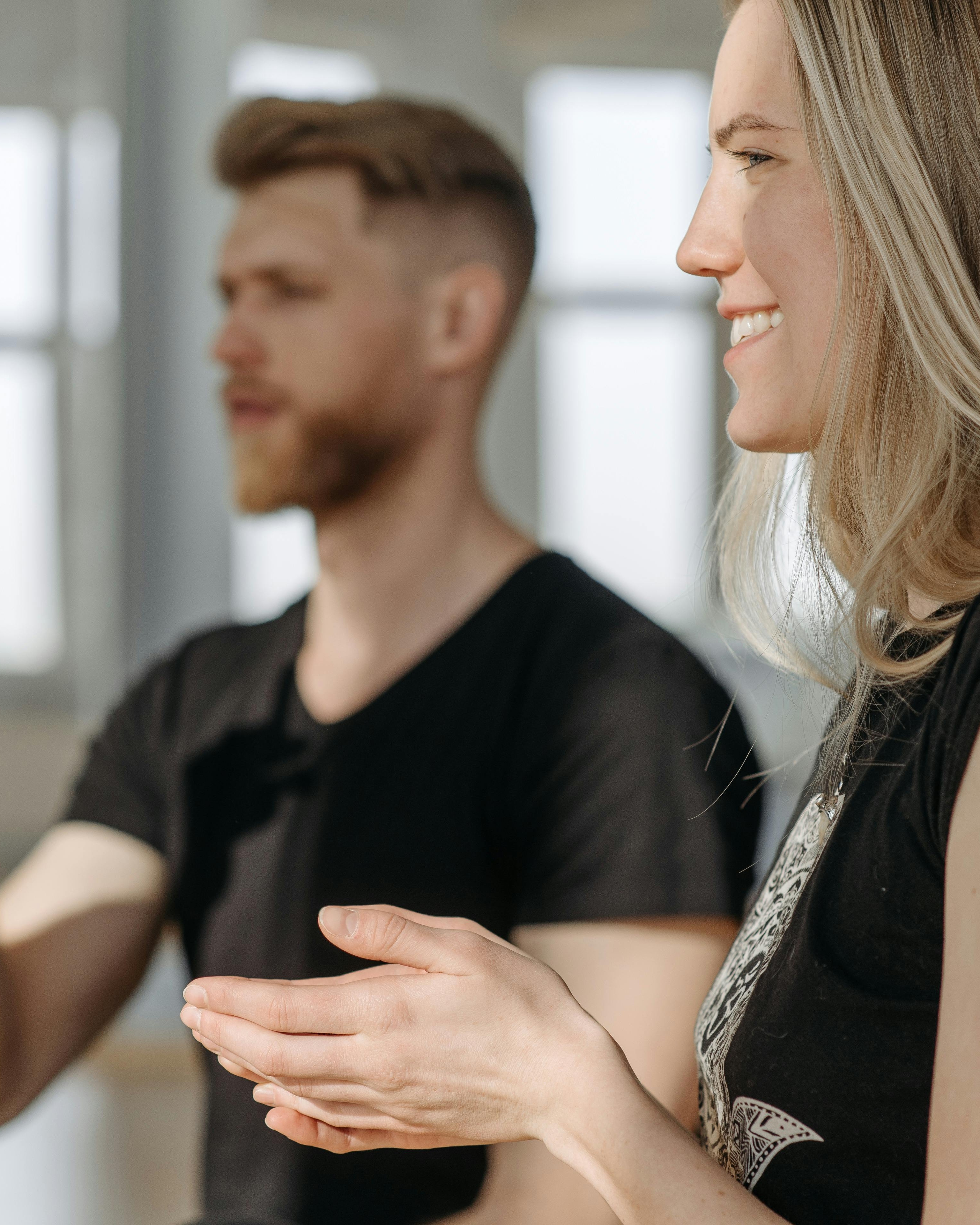 Two People Practicing Meditation