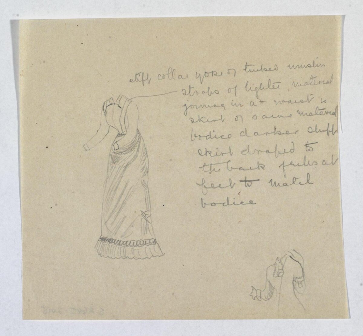 Hand Sketch of Vintage Dress Design