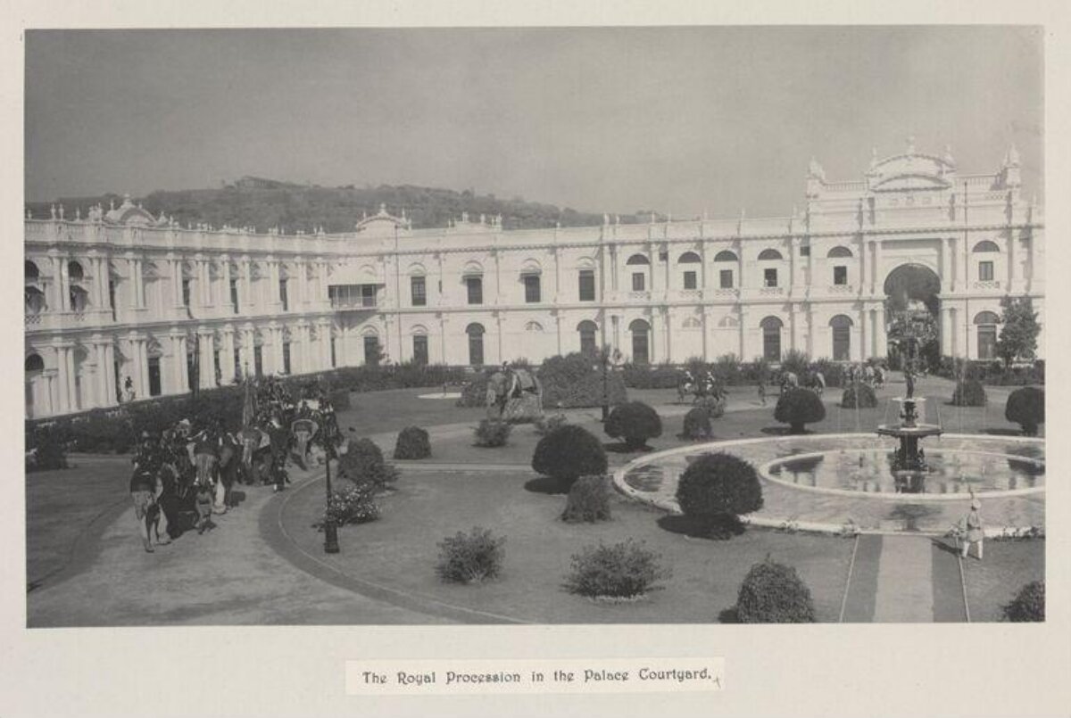 Royal Procession in Palace Courtyard