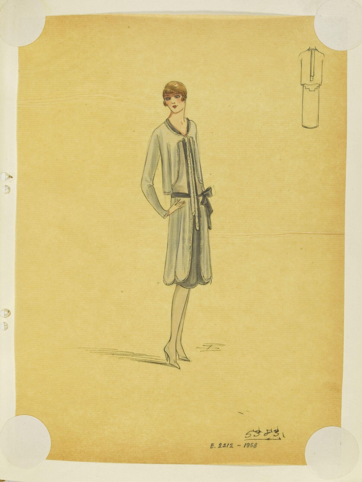 1920s Women's Fashion Design Sketch