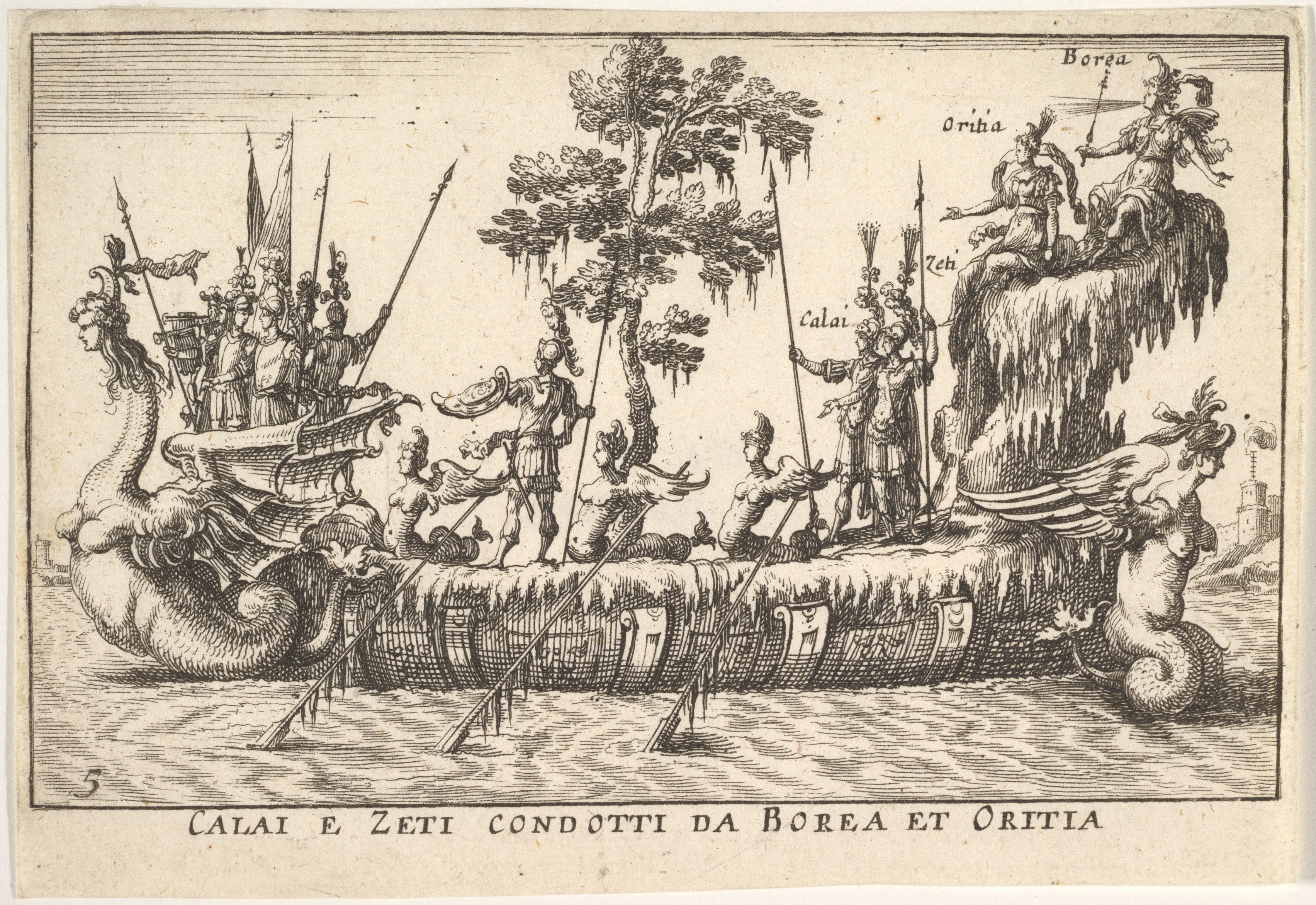 Mythological Procession Engraving
