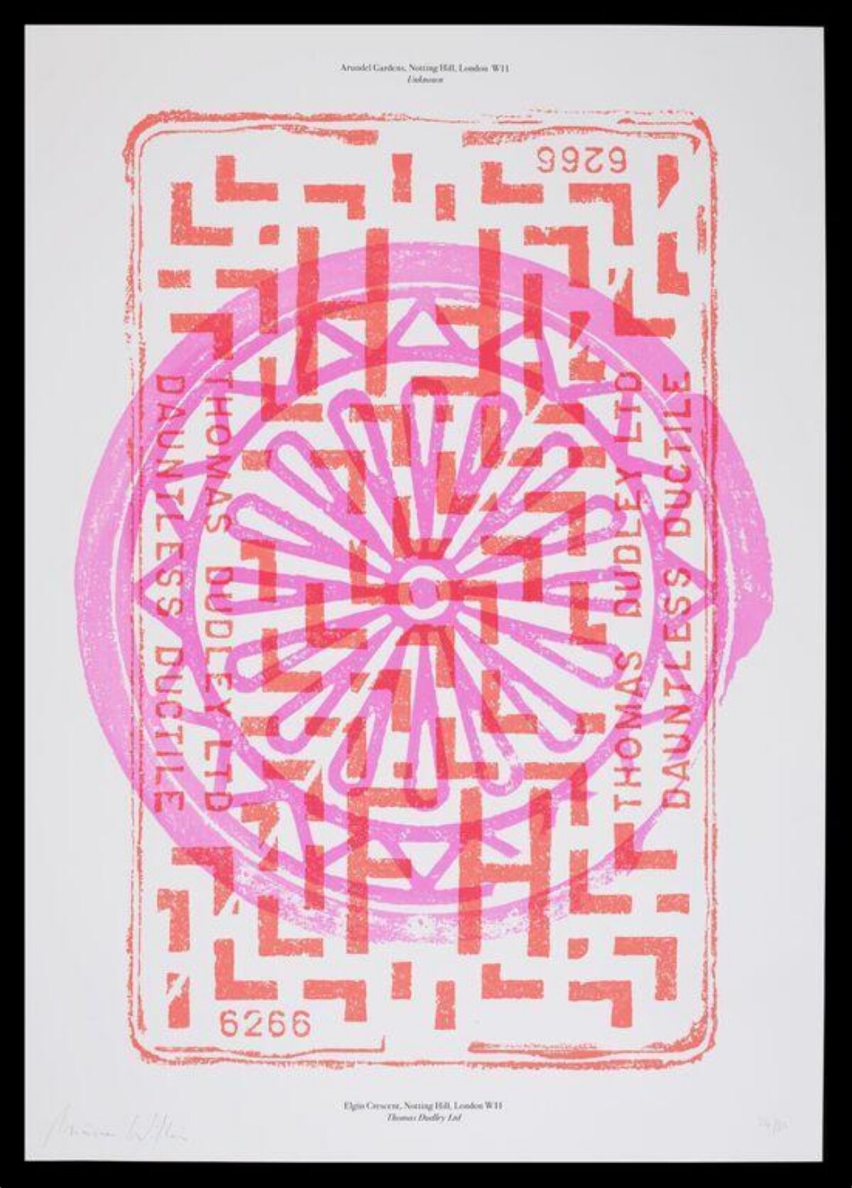 Pink Red Geometric Abstract Art Print