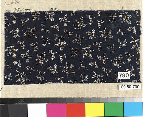 Dark Blue Printed Floral Textile Sample