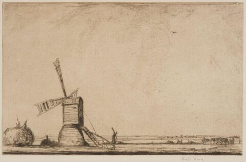 Windmill Landscape Sketch