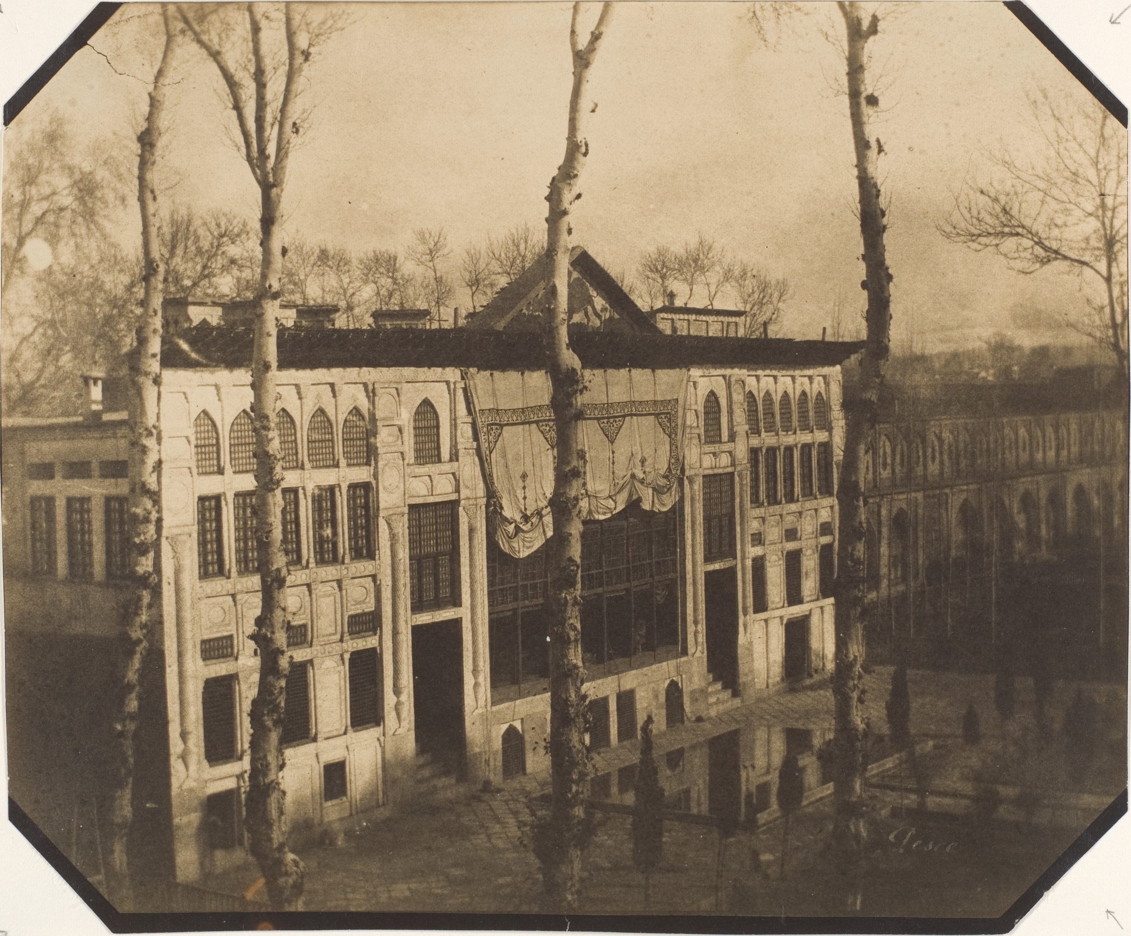 Vintage Photo of Historic Palace Courtyard