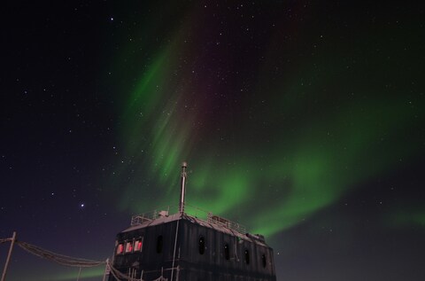 Aurora Over Polar Research Station