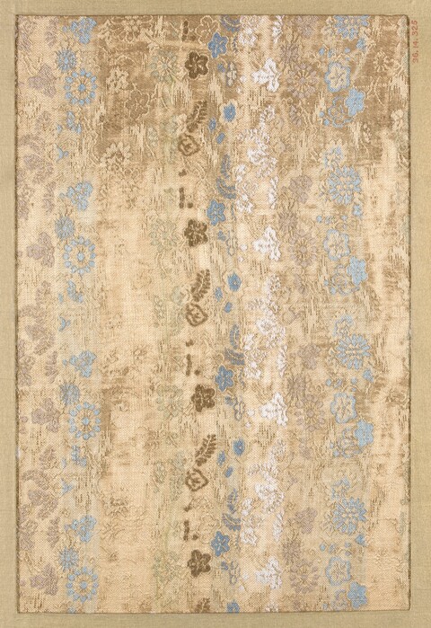 Antique Floral Woven Textile Fragment