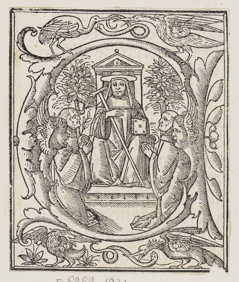 Medieval Woodcut Religious Scene