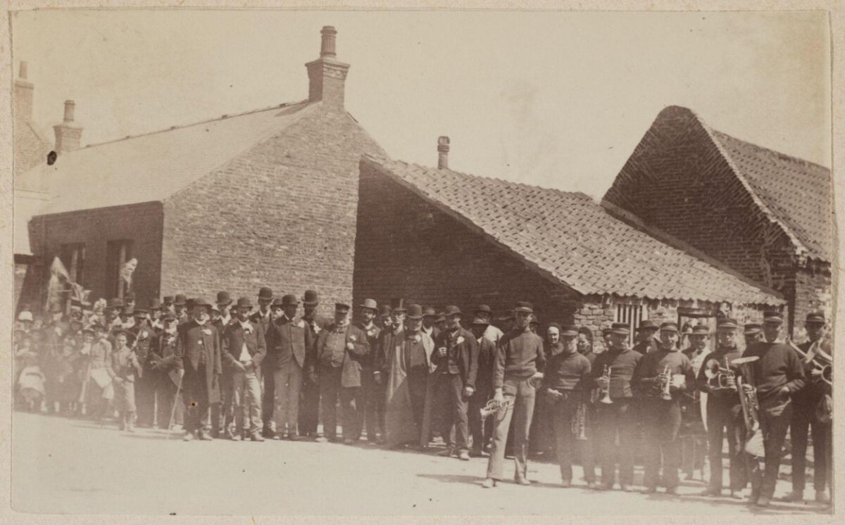 Vintage Brass Band Outdoor Group Photo