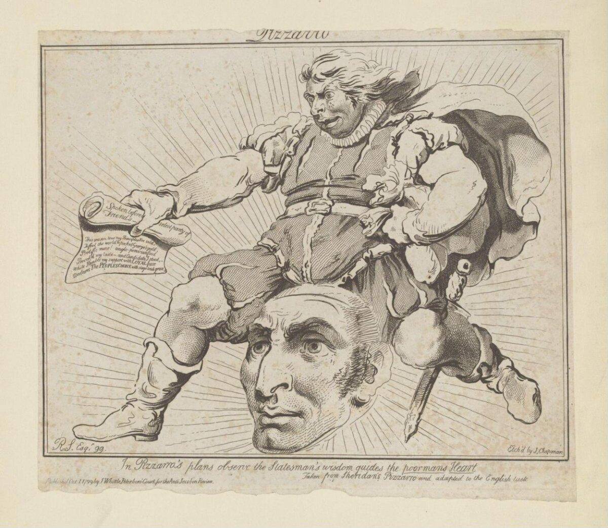Antique Political Caricature of Pizarro