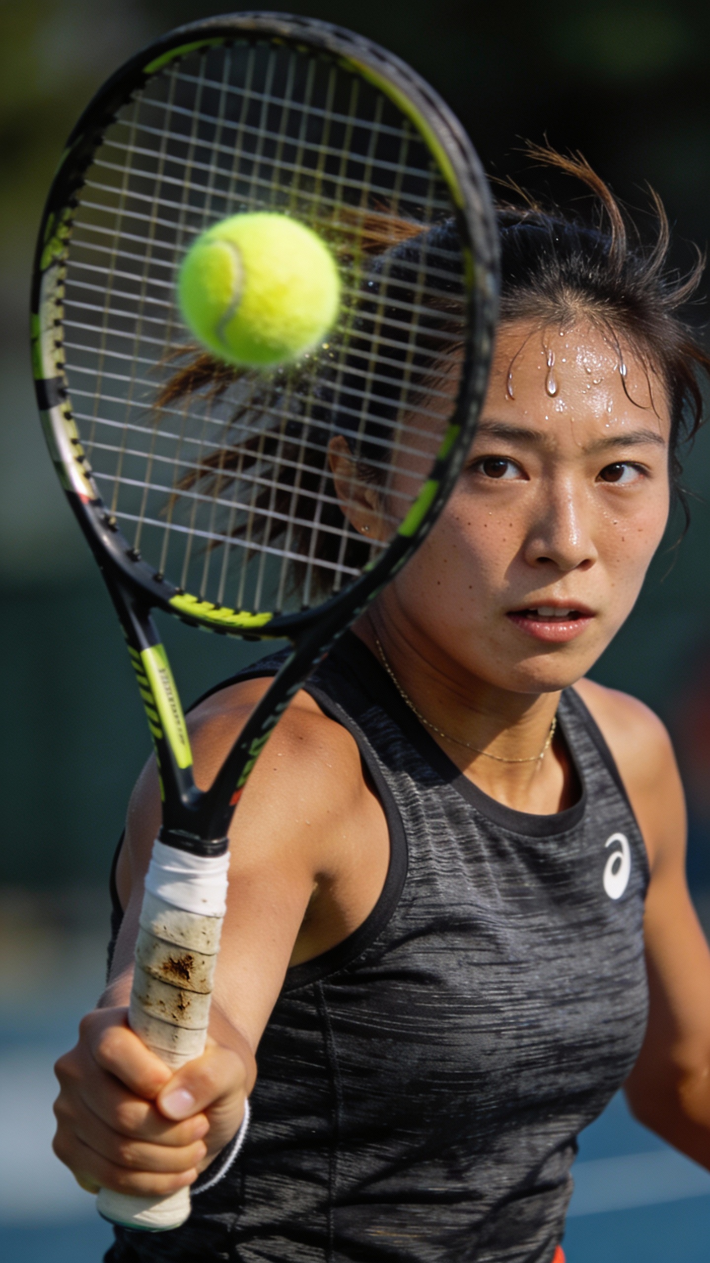 Female Tennis Player In Action