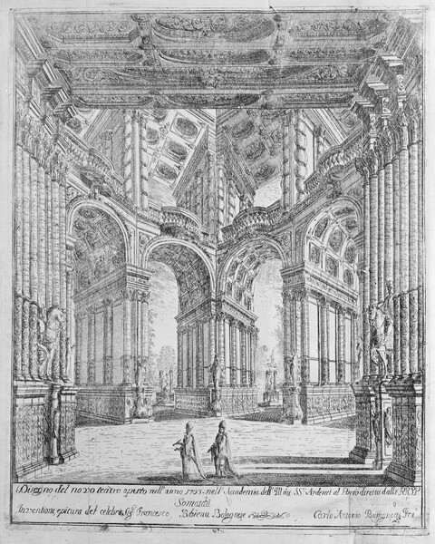 1703 Baroque Theater Design Etching