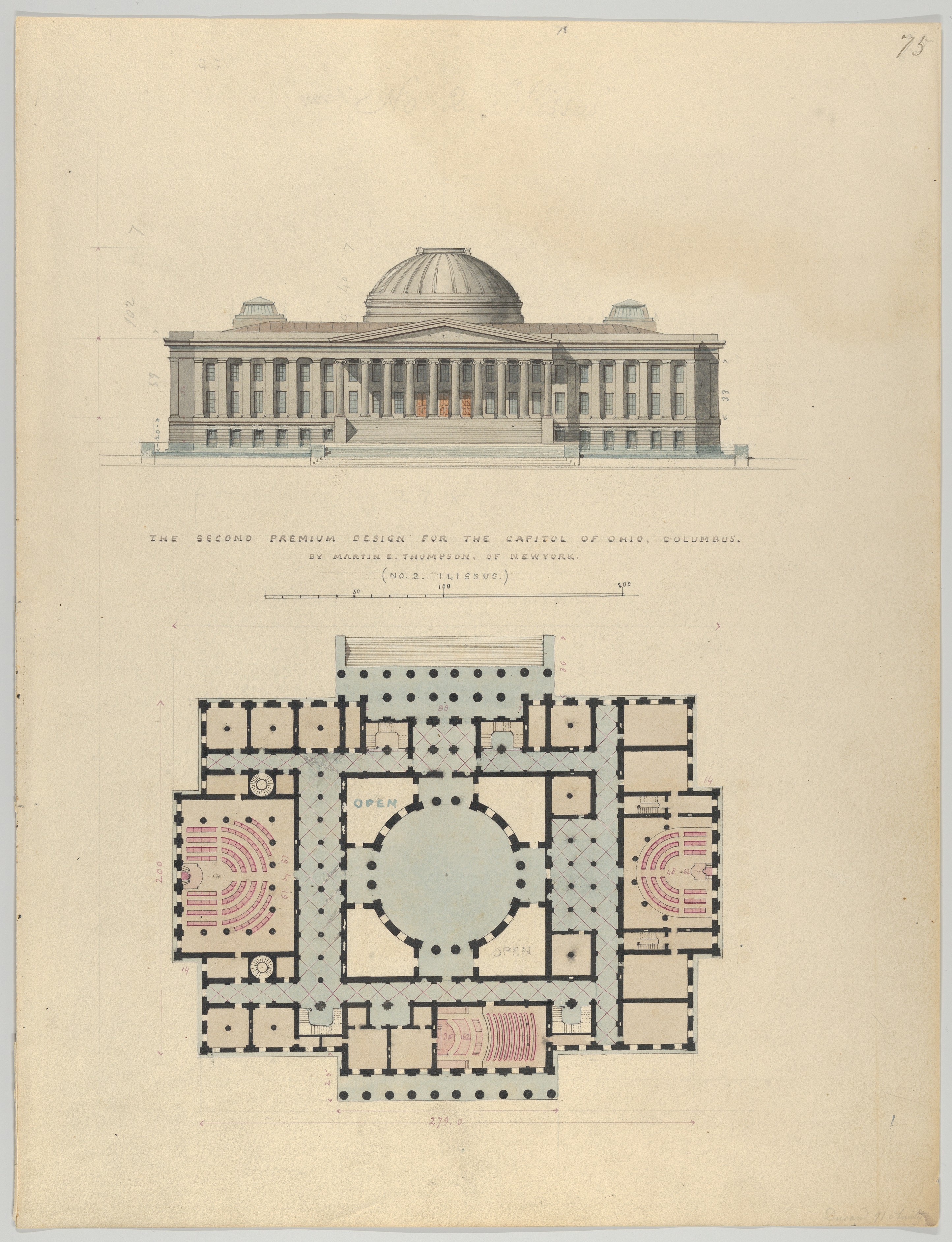 Ohio Capitol Second Premium Design Drawing