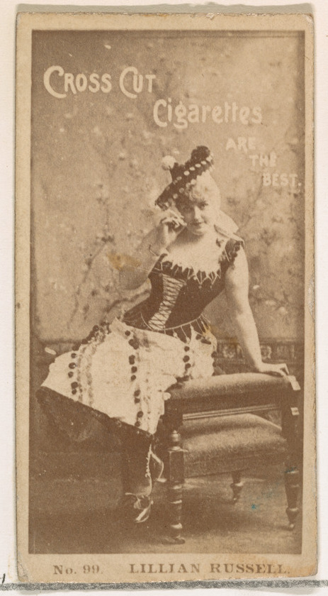 Cross Cut Cigarette Card of Lillian Russell