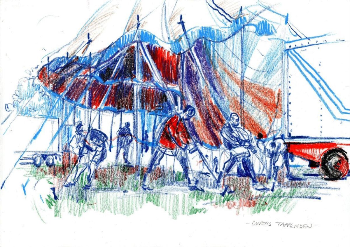 Workers Erecting Circus Tent