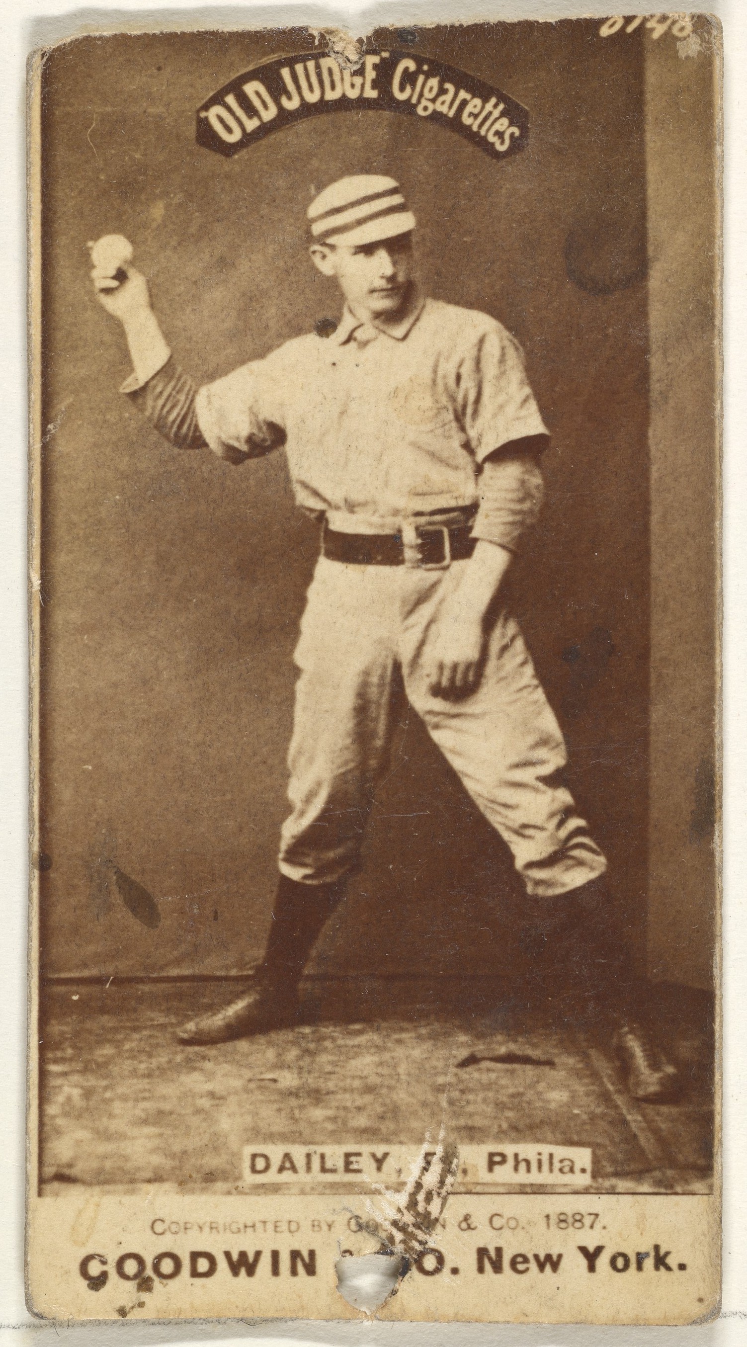 1887 Old Judge Baseball Card of Dailey