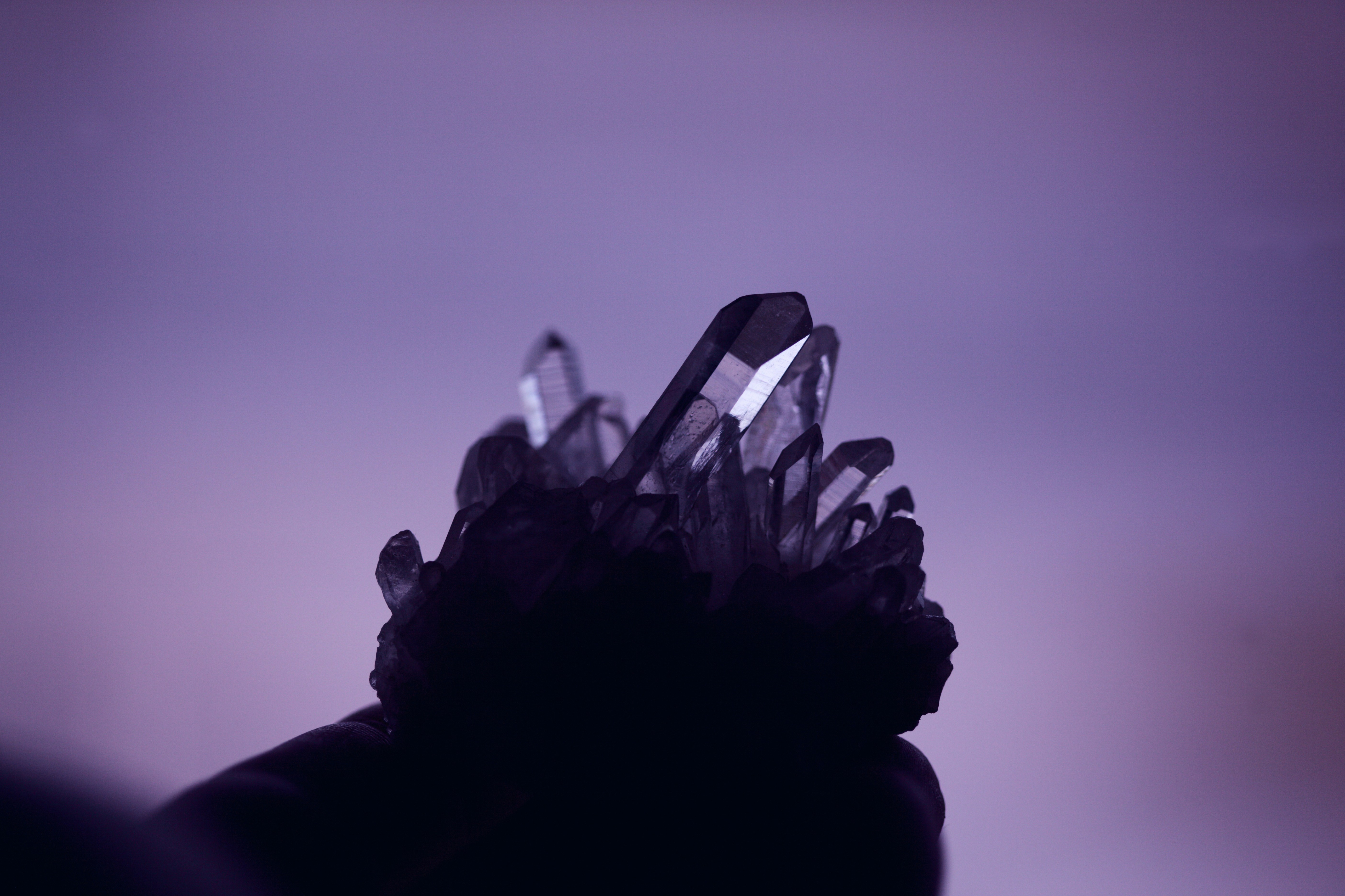 Amethyst Crystal Cluster Silhouette — 4K Wallpapers
