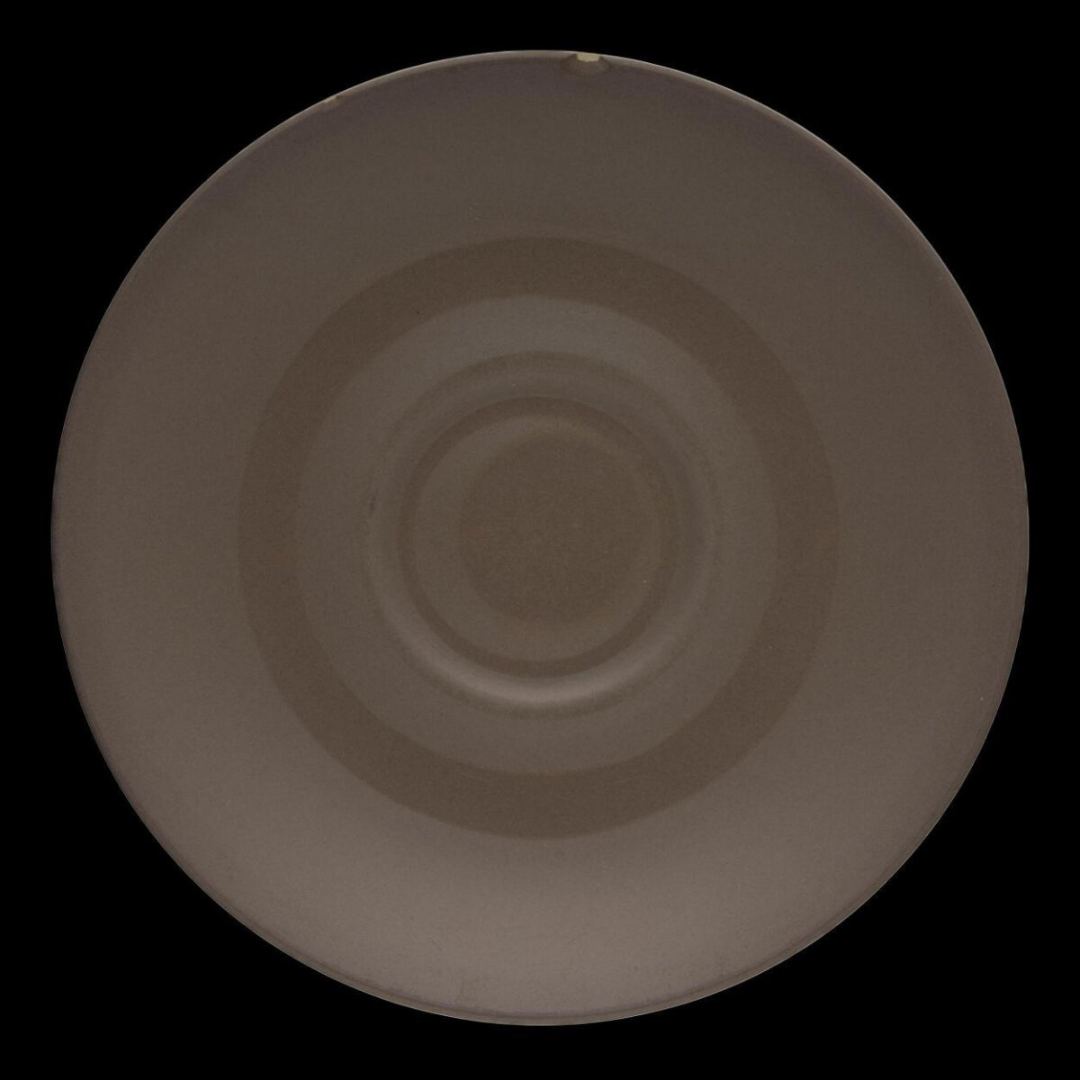 Plain Gray Circular Plate on Black Background