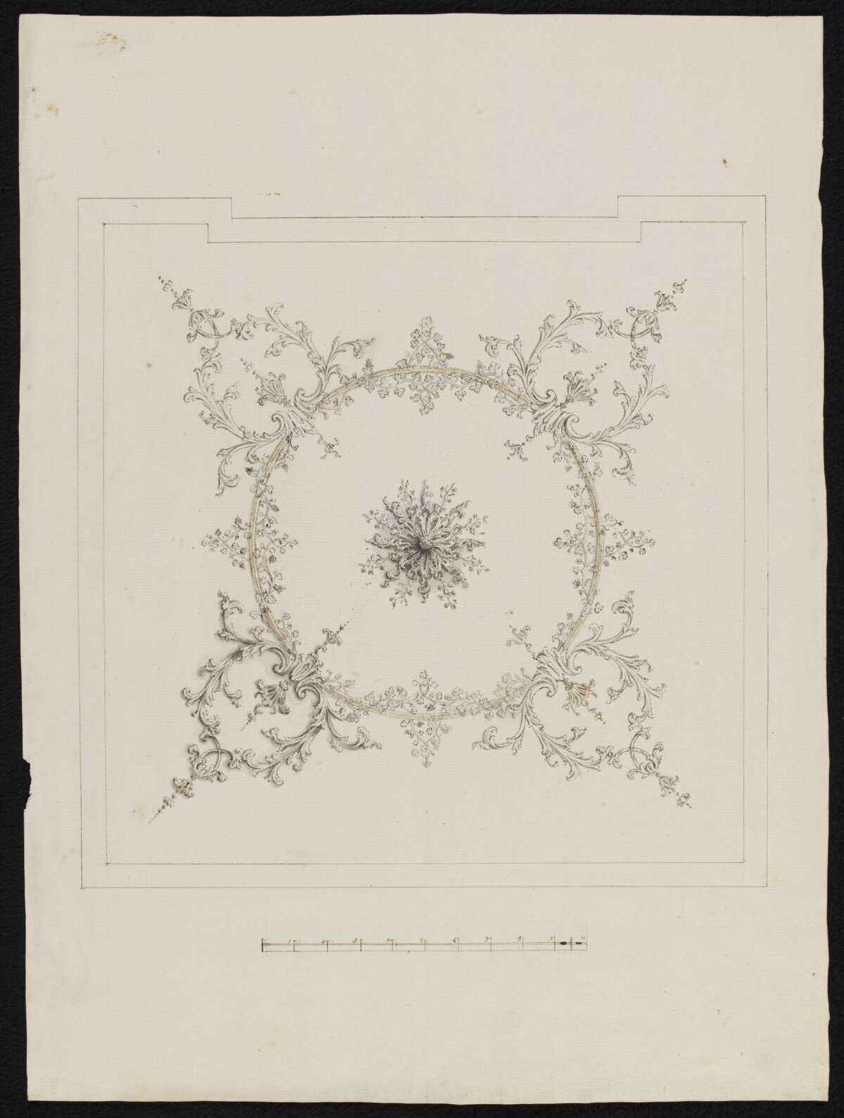 Vintage Ornate Ceiling Design Drawing