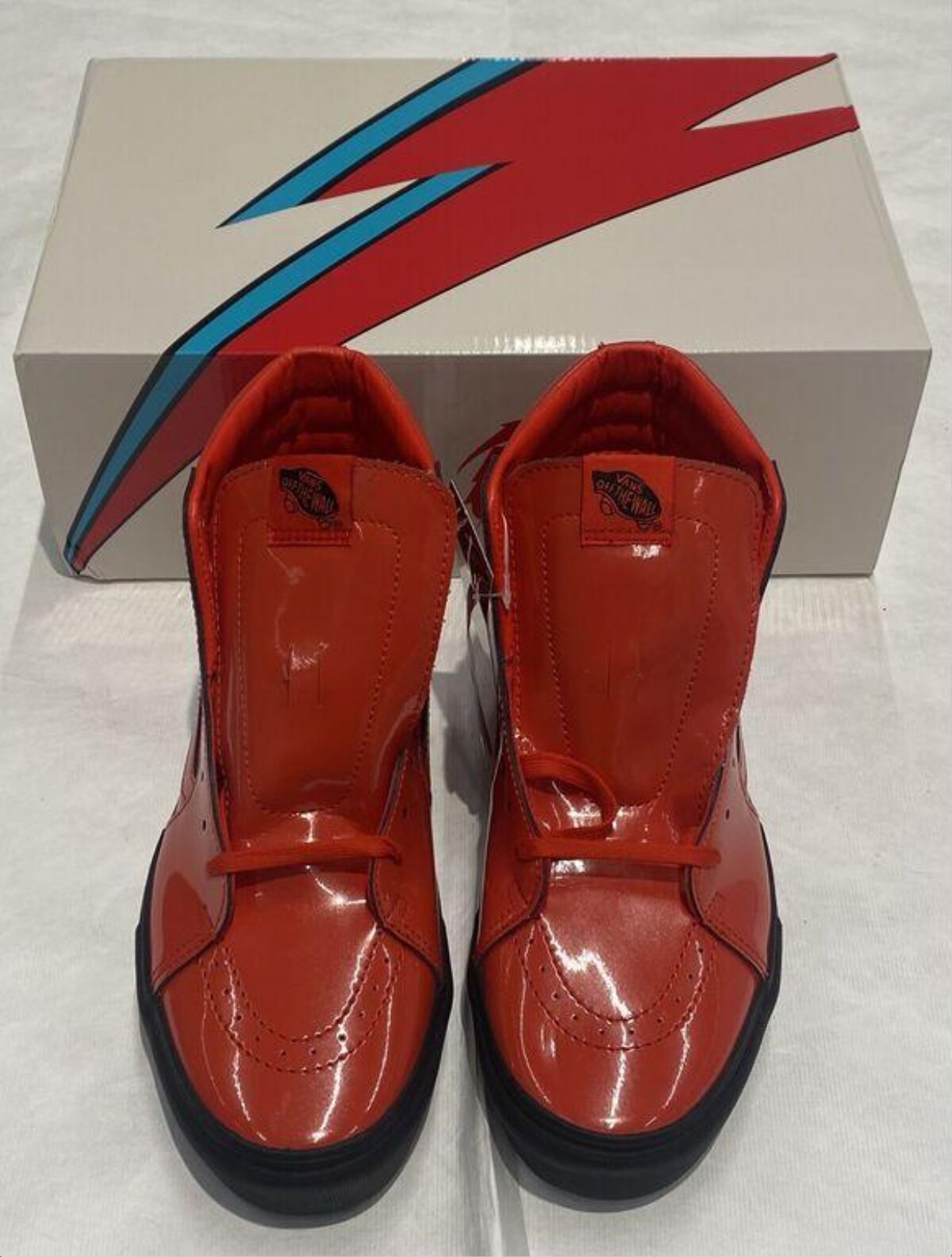 Red Vans High-top Sneakers With Shoe Box