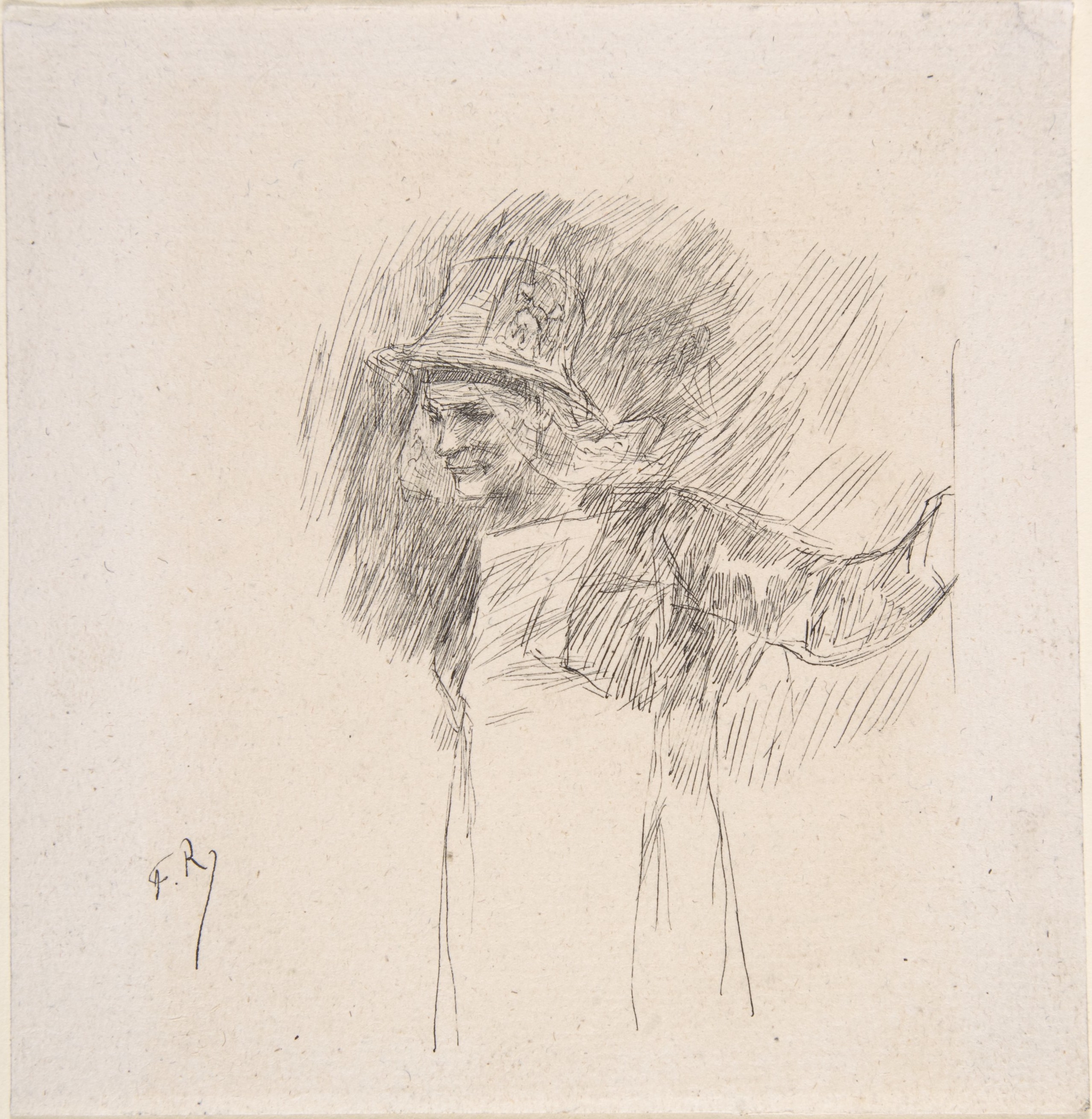 Sketch of Man Wearing a Hat