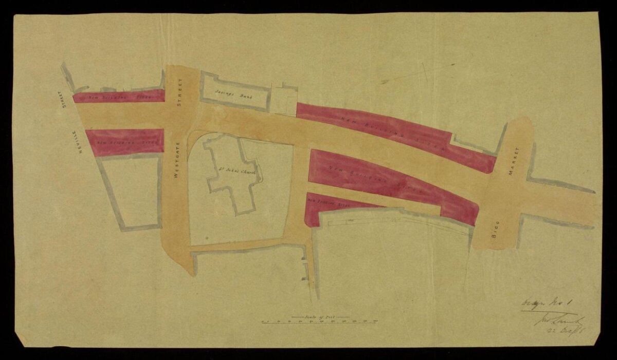 Hand-Drawn Historical Town Street Map
