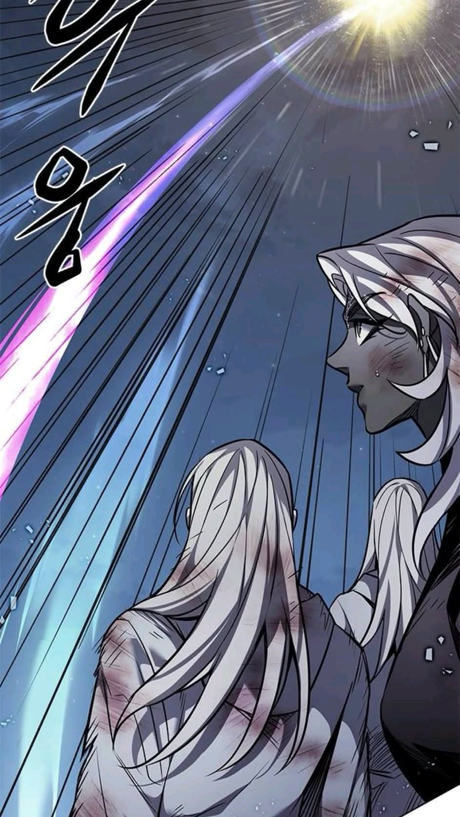 Three Characters Watch Incoming Light Beam