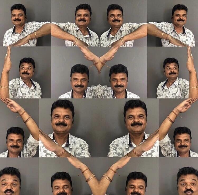 Collage of Man Forming Heart Shape