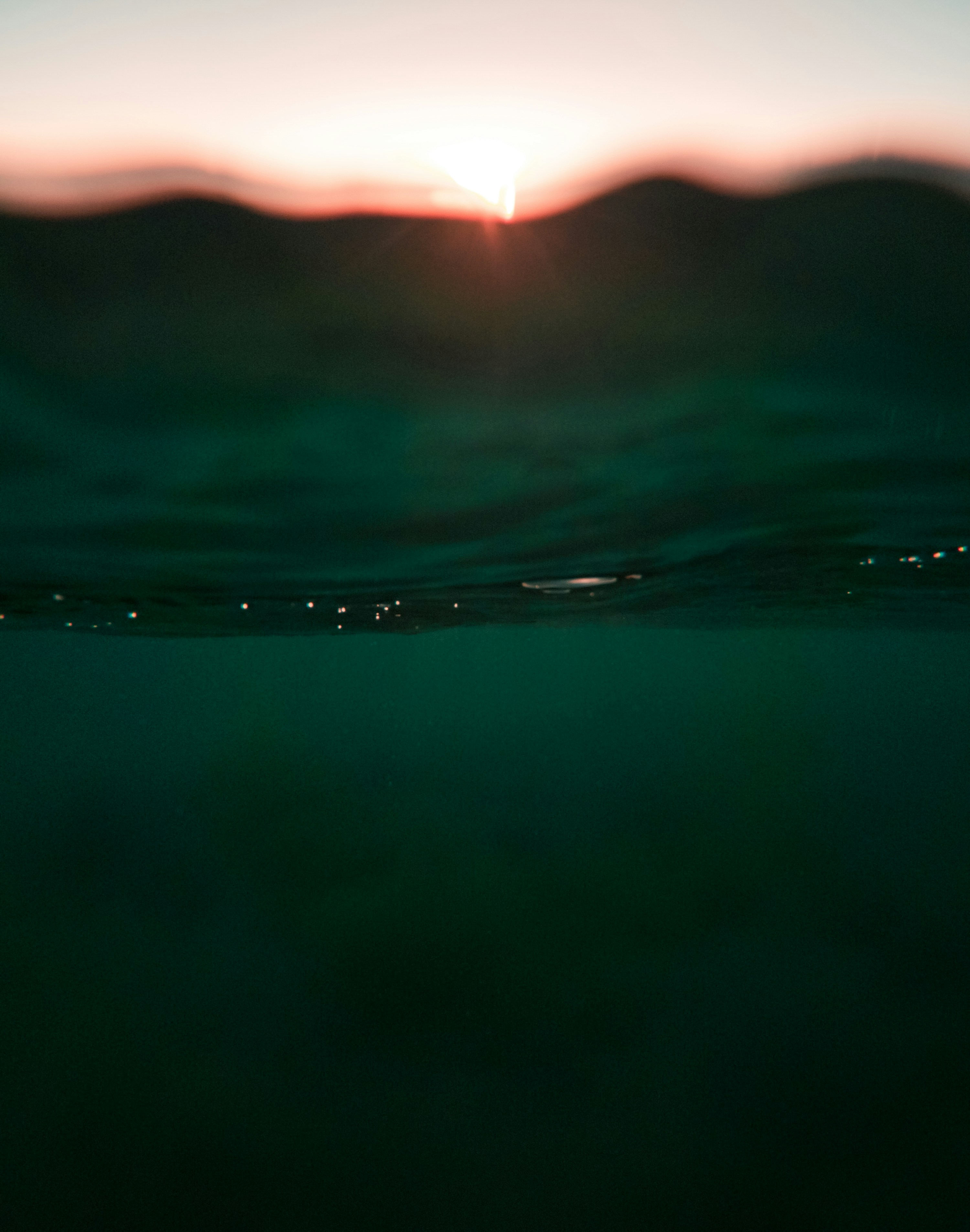 Half Underwater Sunset Mountain View