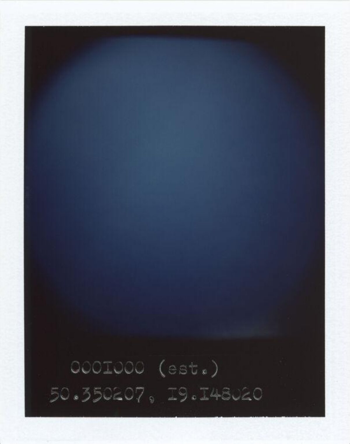 Blue Gradient Polaroid With Coordinates