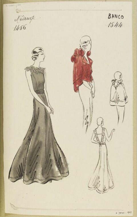 Vintage Fashion Design Sketches