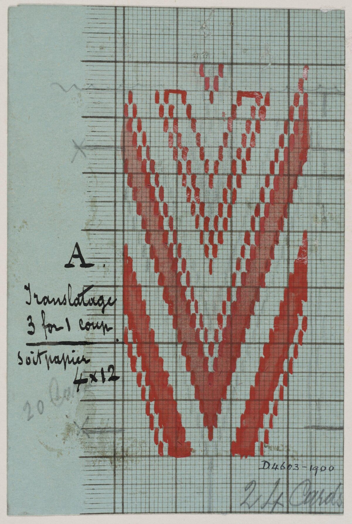 Hand-drawn Red Cross-stitch Design Draft